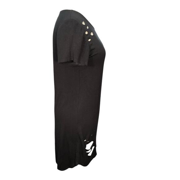 G BY Guess Short Sleeved Black Dress with Distressed Details Soft Size Small - Picture 6 of 10